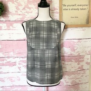 J brand Womens Plaid Silk Blend Bianca Tank Top XS